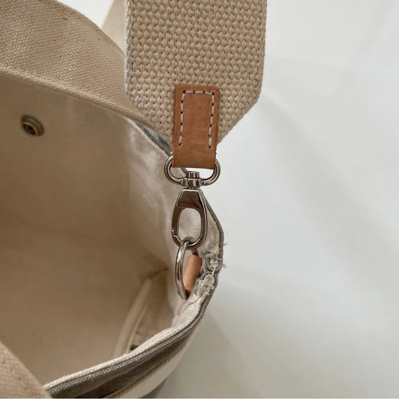 SHIN+NA Limited Edition THE CROSSBODY MINI CANVAS TOTE Bag in Taupe - Picture 9 of 16
